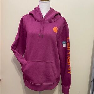 NWT Carhartt Women's Magenta Hooded  Sweatshirt